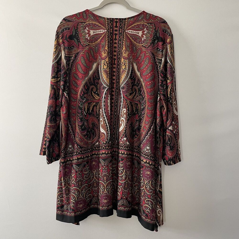 Catherines Open Front 3/4 Sleeve Paisley Kimono Cardigan Size 22/24W - Picture 2 of 9